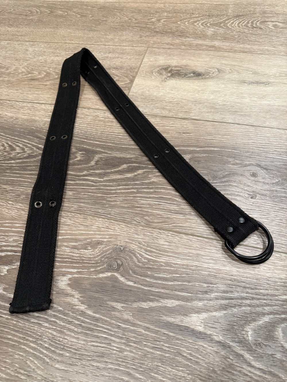 Buckle Black Canvas Double-Ring Men's Belt